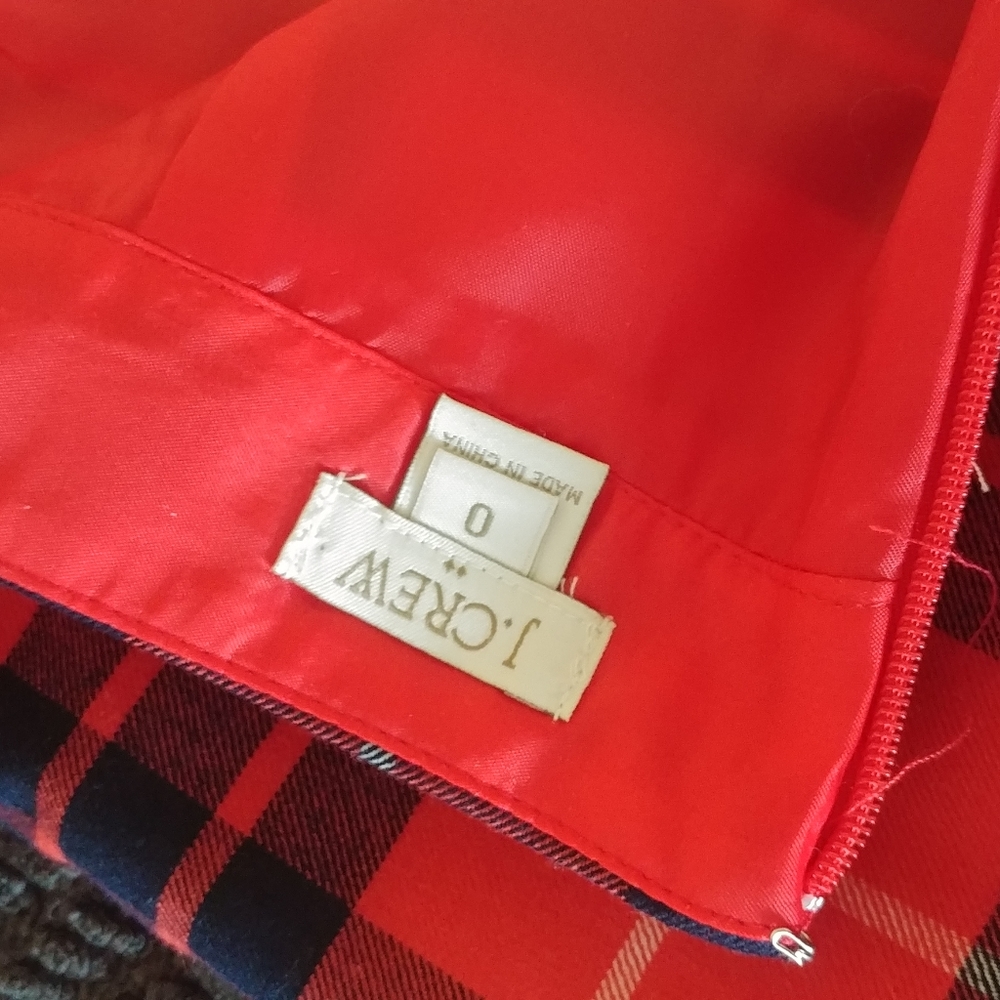 J. Crew Plaid Tartan Mini A line Skirt Zip Back - Picture 3 of 6